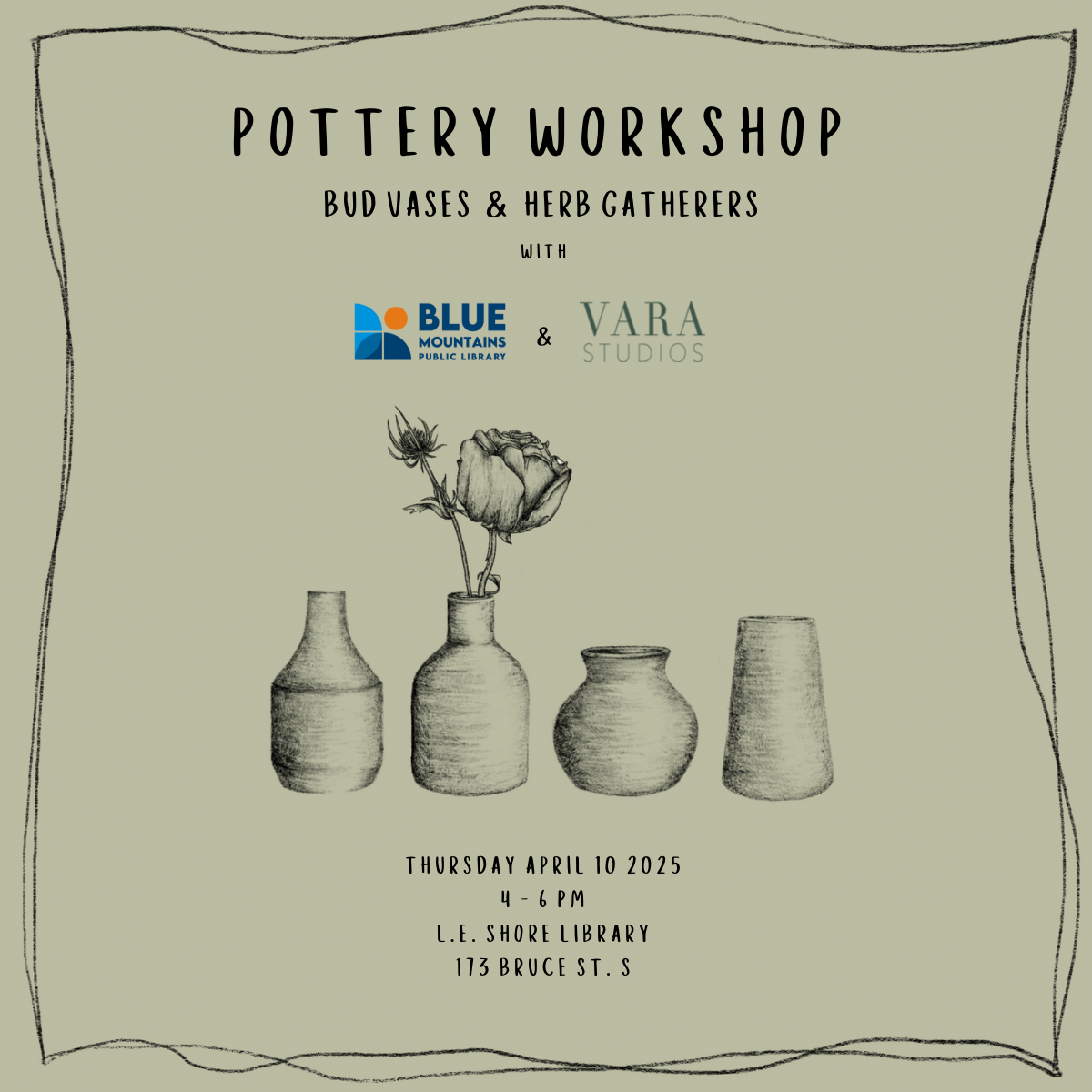 L.E. Shore Library - Apr 10 - Bud Vase/Herb Gatherer